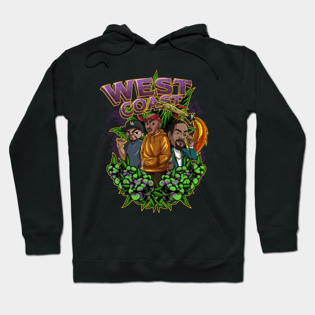 West Coast Rapper Illustration Hoodie by namanyastudios